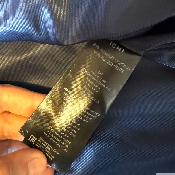 Ichi brown and blue touch of wool check plaid double breasted coat NWT - Picture 10 of 12